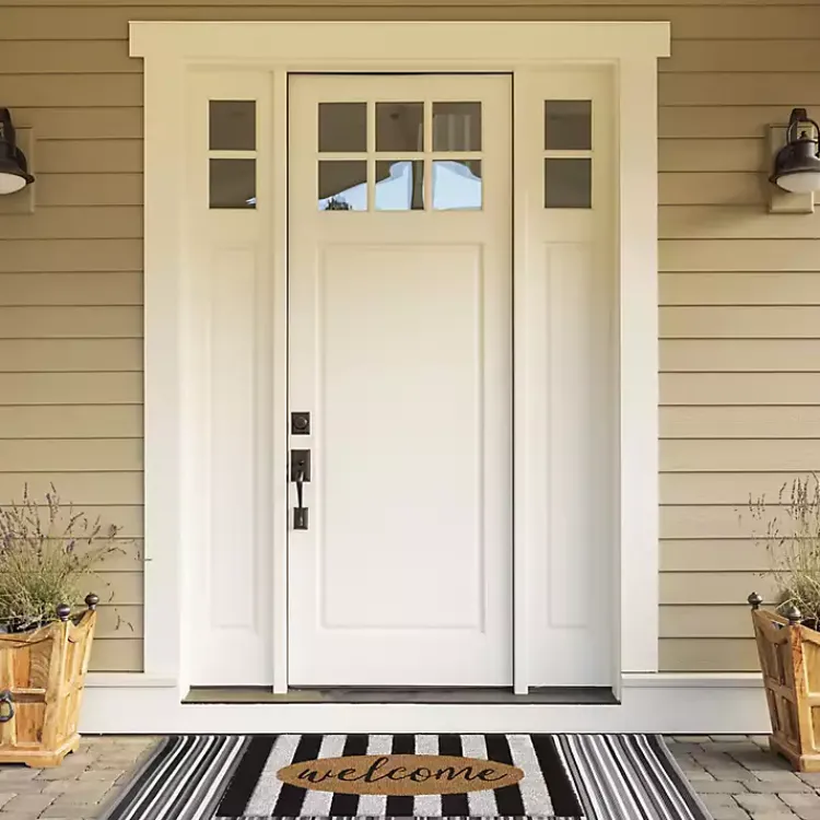 Doormats-Kirklands Home Welcome Cabana Stripe Coir Doormat