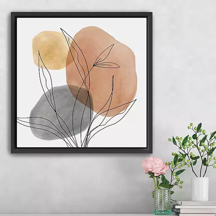 Framed Art-Kirklands Home Linear Leaf Trio Framed Canvas Art Print
