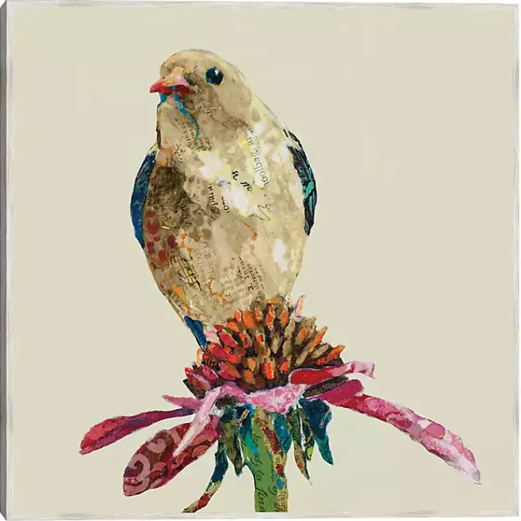 Framed Art-Kirklands Home Mixed Media Bird II Framed Canvas Art Print