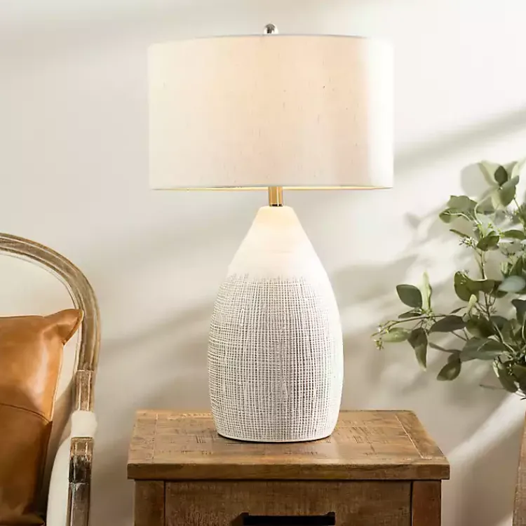 Table Lamps-Kirklands Home Luca Cream Ceramic Table Lamp Ivory