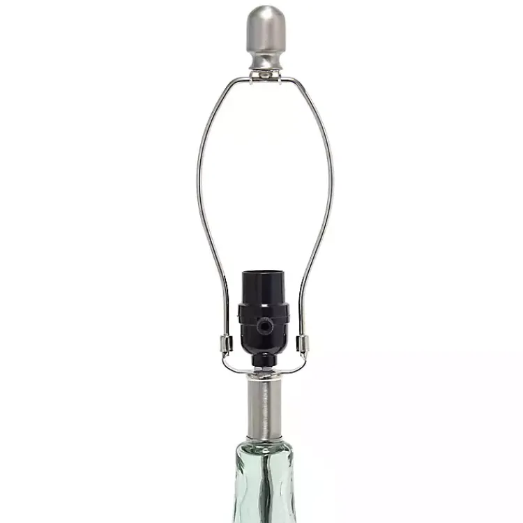 Table Lamps-Kirklands Home Green Glass Ripple Table Lamp White