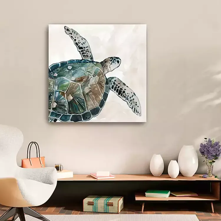 Canvas Art-Kirklands Home Neutral Sea Turtle I Giclee Canvas Art Print