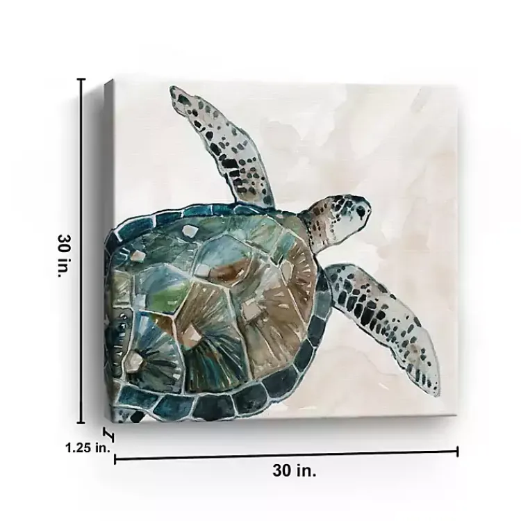 Canvas Art-Kirklands Home Neutral Sea Turtle I Giclee Canvas Art Print