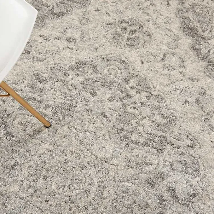 Area Rugs-Kirklands Home Ivory and Gray Oushak Medallion Area Rug, 5x7