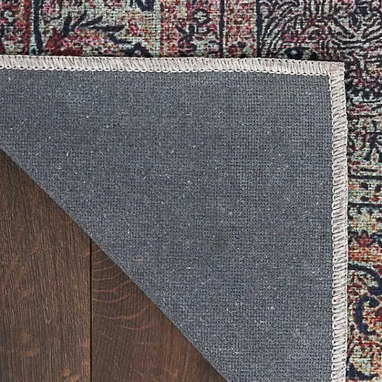 Area Rugs-Kirklands Home Dark Vintage Floral Washable Area Rug, 7x9 Gray
