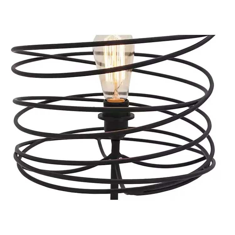 Table Lamps-Kirklands Home Metal Swirl Table Lamp Black