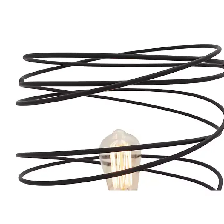 Table Lamps-Kirklands Home Metal Swirl Table Lamp Black