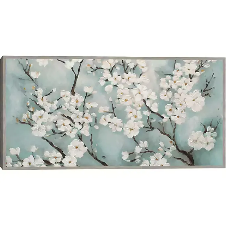 Canvas Art-Kirklands Home Ivory Cherry Blossoms Framed Canvas Art Print