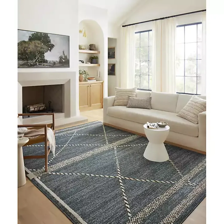 Area Rugs-Kirklands Home Denim Asymmetrical Tufted Area Rug, 7x10 Blue