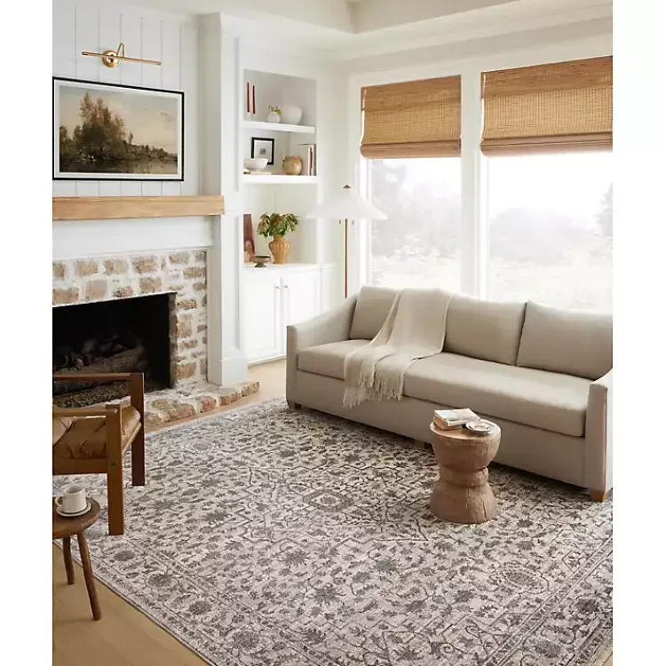 Area Rugs-Kirklands Home Charcoal Sorrento Medallion Area Rug, 7x10 Gray