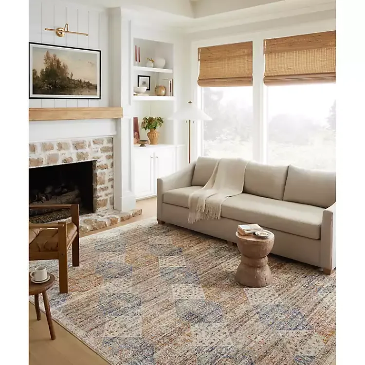 Area Rugs-Kirklands Home Neutral Diamond Patchwork Area Rug, 5x7