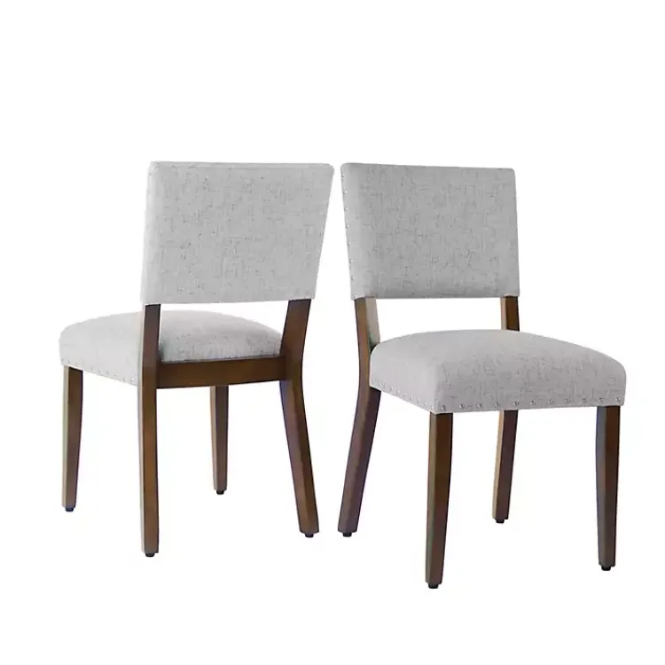 Dining Chairs-Kirklands Home Woven Upholstered Dining Chairs, Set of 2 Gray