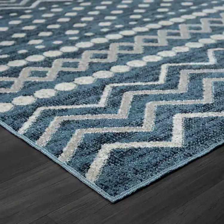 Area Rugs-Kirklands Home Geometric Stripe Washable Area Rug, 5x7 Blue
