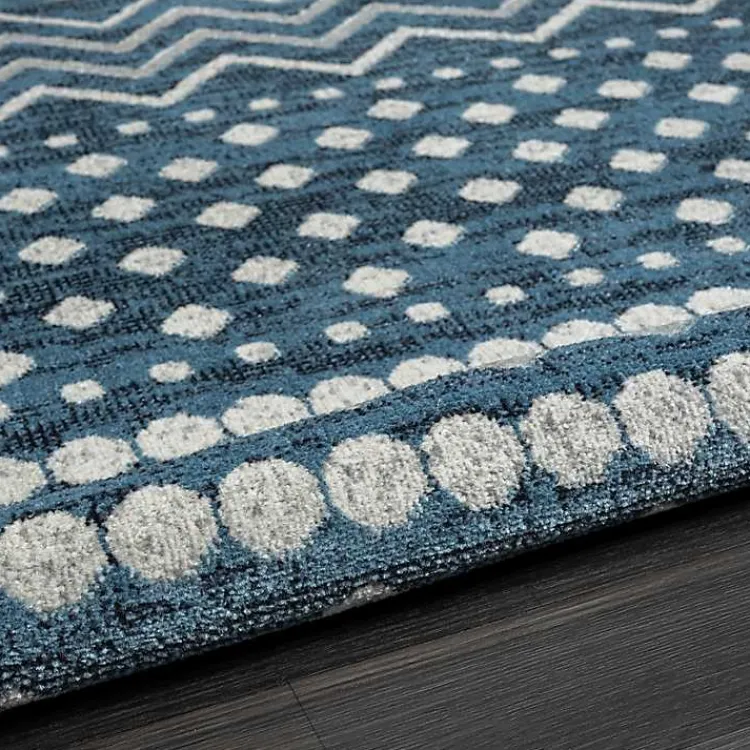Area Rugs-Kirklands Home Geometric Stripe Washable Area Rug, 5x7 Blue