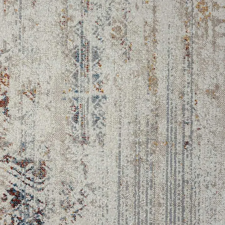 Area Rugs-Kirklands Home Distressed Medallion Washable Area Rug, 5x7 Ivory