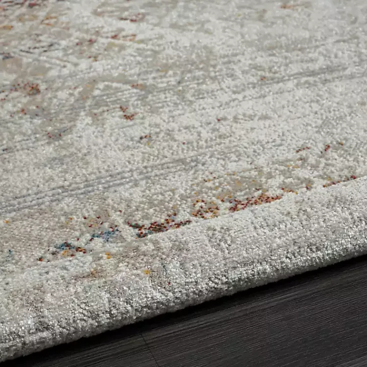 Area Rugs-Kirklands Home Distressed Medallion Washable Area Rug, 5x7 Ivory