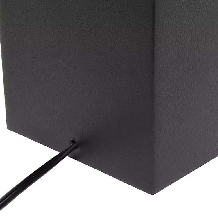 Table Lamps-Kirklands Home Faux Leather Charging Table Lamp Black