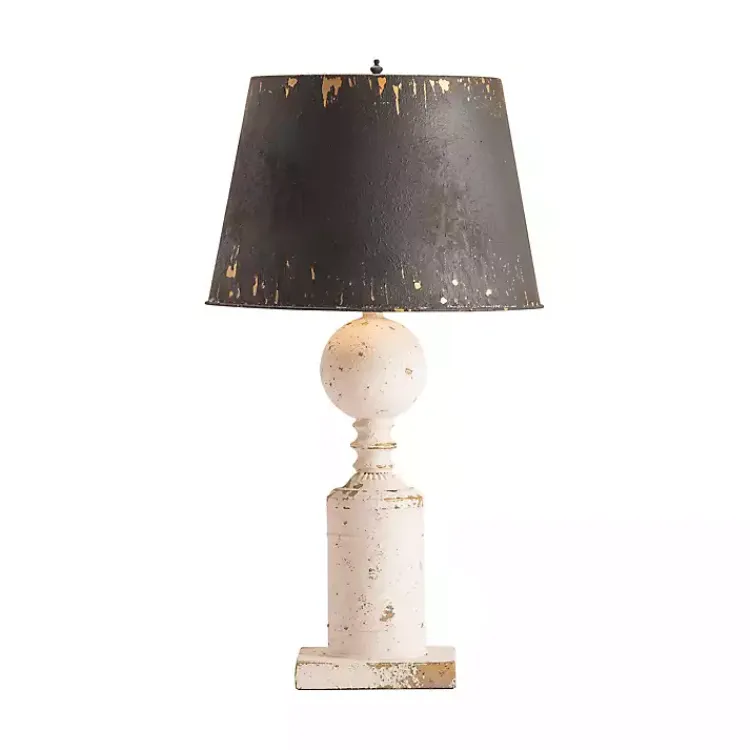 Table Lamps-Kirklands Home Fran Farmhouse Metal Shade Table Lamp Black