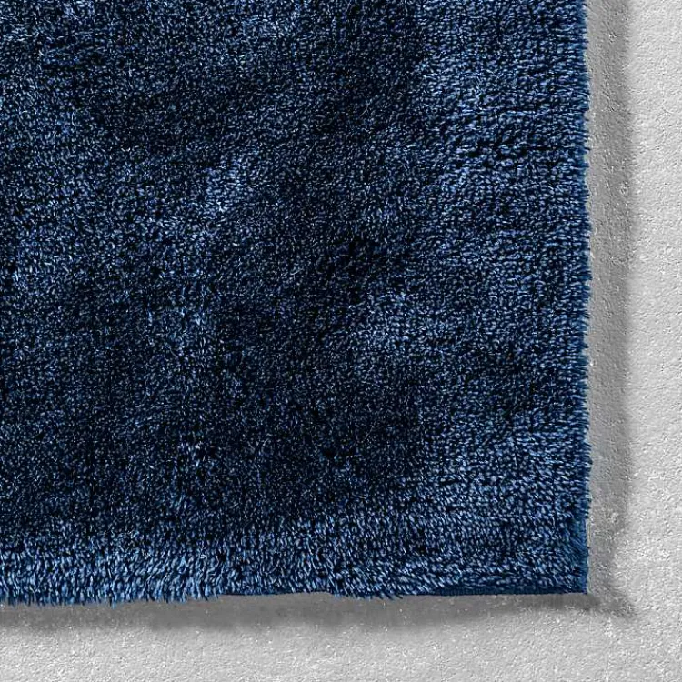 Area Rugs-Kirklands Home Navy Shag Washable Area Rug, 5x8 Blue