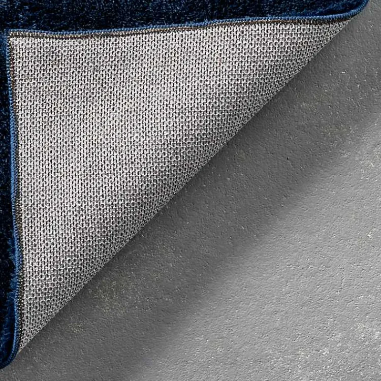 Area Rugs-Kirklands Home Navy Shag Washable Area Rug, 5x8 Blue