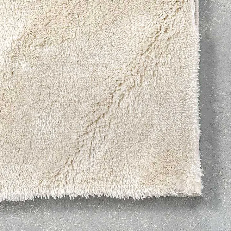 Area Rugs-Kirklands Home Cream Shag Washable Area Rug, 8x10 White
