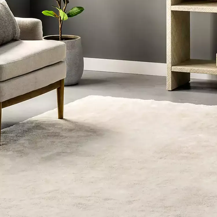 Area Rugs-Kirklands Home Cream Shag Washable Area Rug, 8x10 White