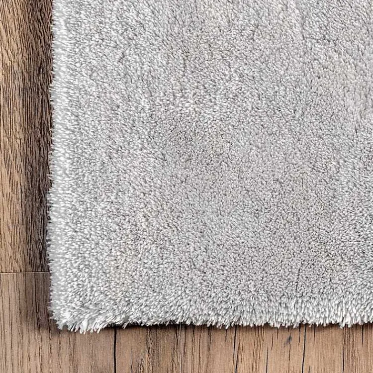 Area Rugs-Kirklands Home Light Gray Shag Washable Area Rug, 5x8