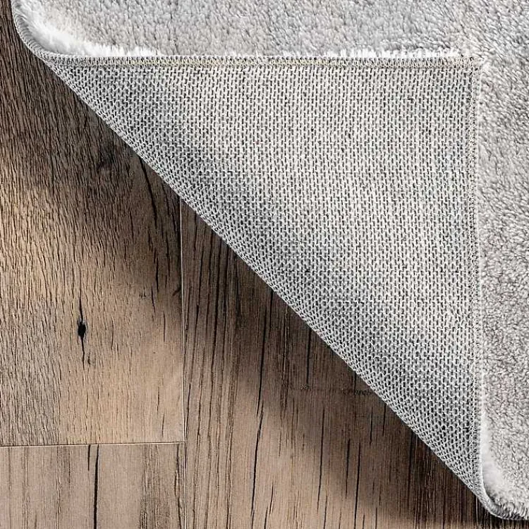 Area Rugs-Kirklands Home Light Gray Shag Washable Area Rug, 5x8