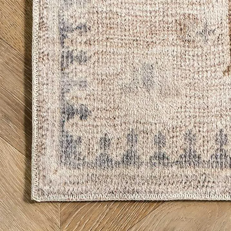 Area Rugs-Kirklands Home Lottie Cream Vintage Washable Area Rug, 6x9 Ivory