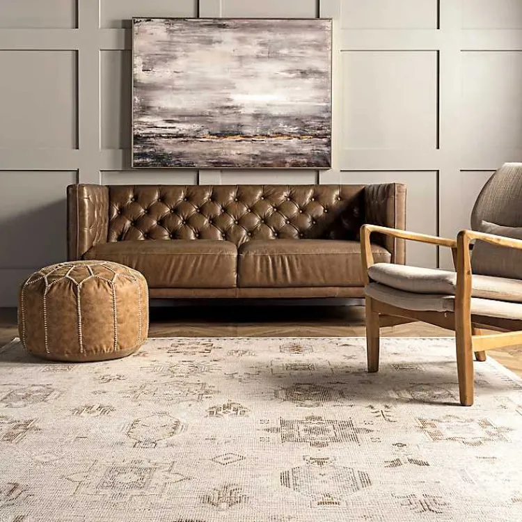 Area Rugs-Kirklands Home Lottie Cream Vintage Washable Area Rug, 6x9 Ivory