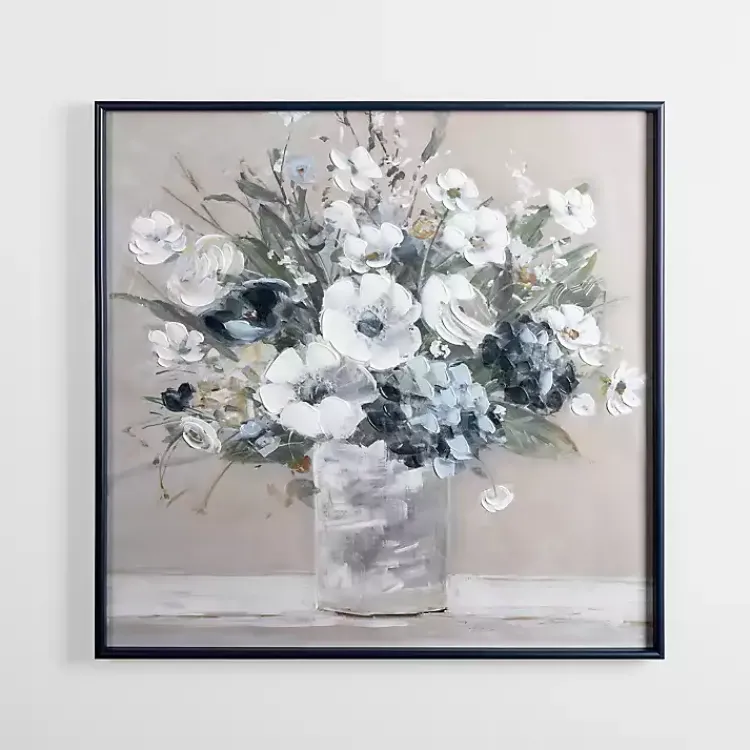 Framed Art-Kirklands Home Floral Framed Canvas Art Print White