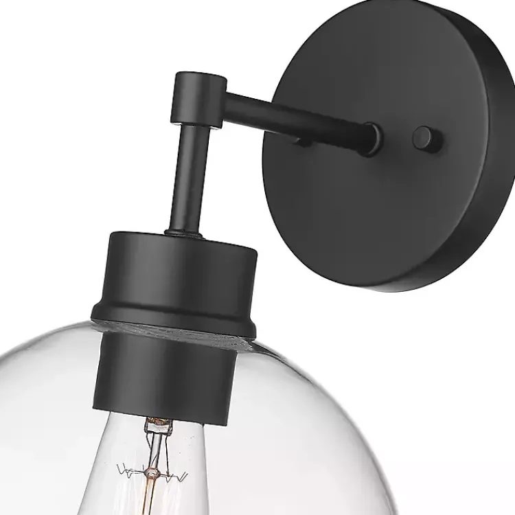 Outdoor Lighting-Kirklands Home Glass Orb Outdoor Sconce Light Black
