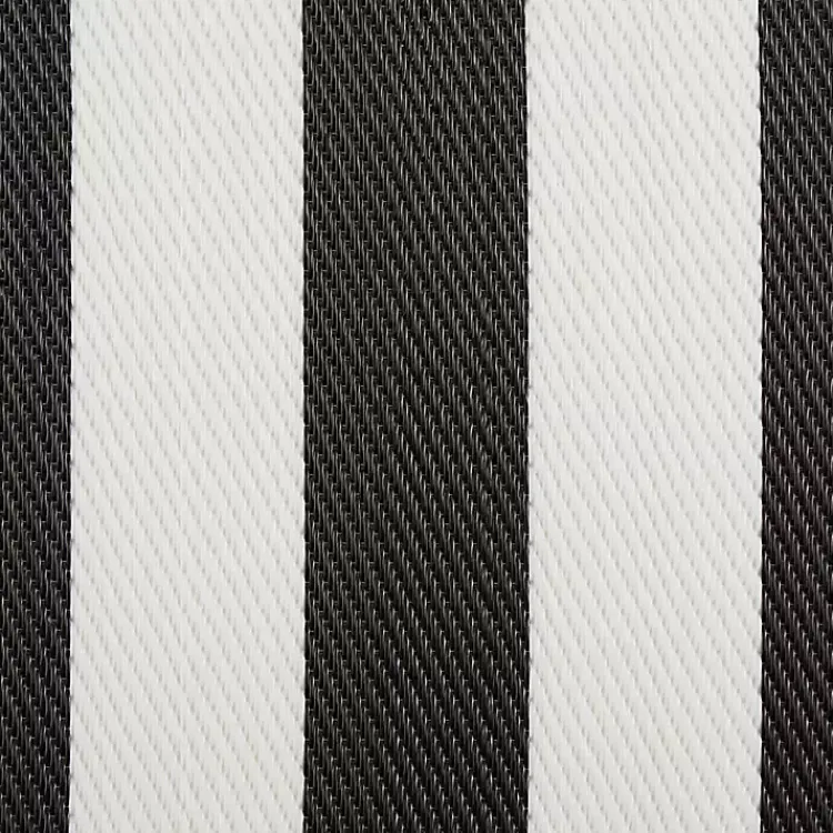 Outdoor Rugs-Kirklands Home Black and White Rugby Stripe Outdoor Area Rug, 5x8