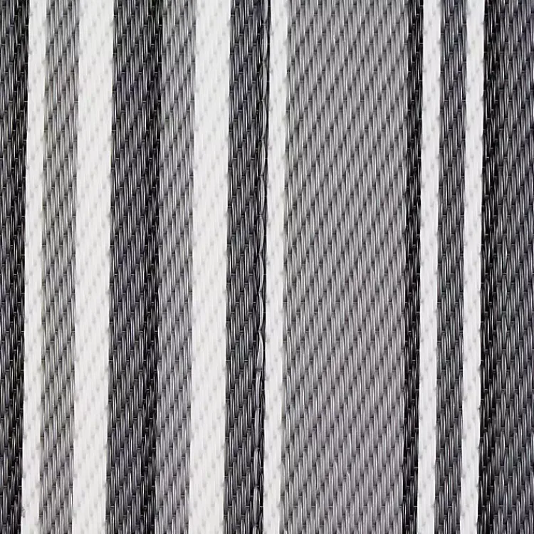 Outdoor Rugs-Kirklands Home Black Barcode Stripe Outdoor Area Rug, 4x6
