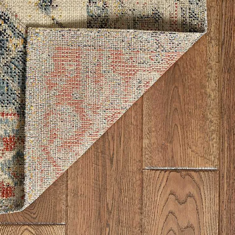Area Rugs-Kirklands Home Gray and Blue Traditional Medallion Area Rug, 8x10