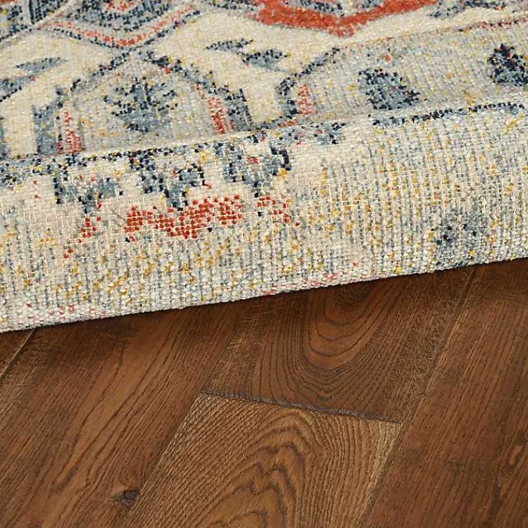 Area Rugs-Kirklands Home Gray and Blue Traditional Medallion Area Rug, 8x10