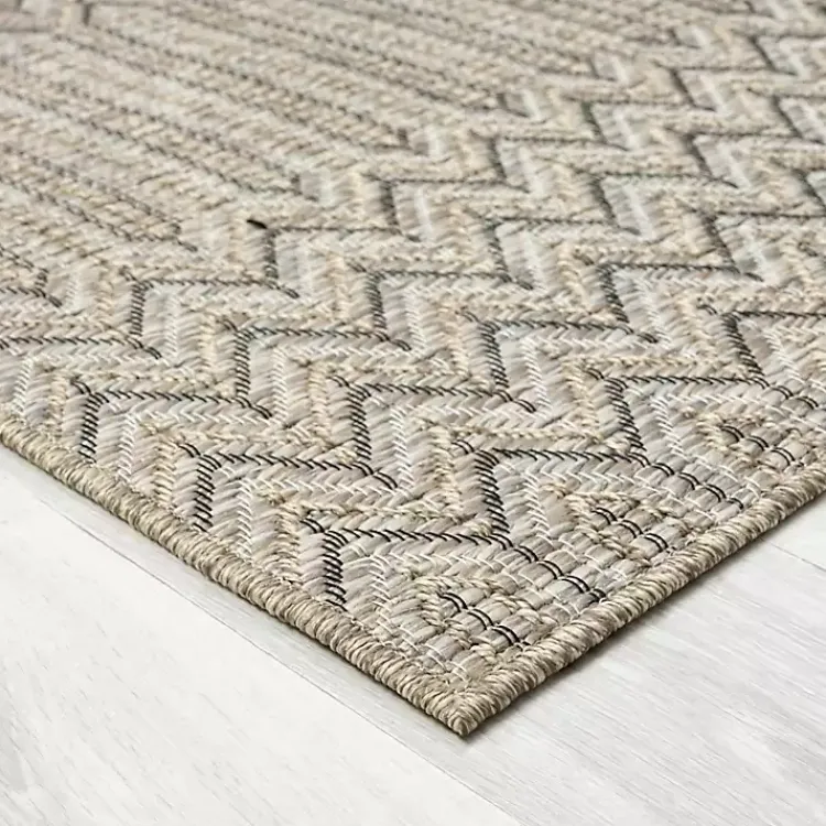 Area Rugs-Kirklands Home Chevron Indoor/Outdoor Area Rug, 5x7 Tan
