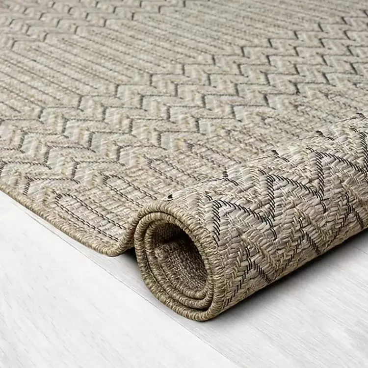 Area Rugs-Kirklands Home Chevron Indoor/Outdoor Area Rug, 7x9 Tan