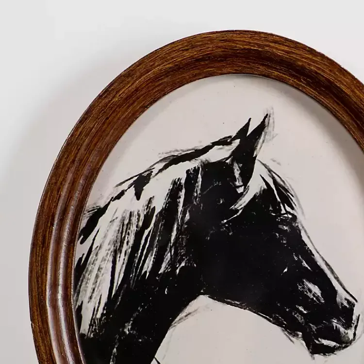 Framed Art-Kirklands Home Oval Horse Portrait Framed Art Prints, Set of 2