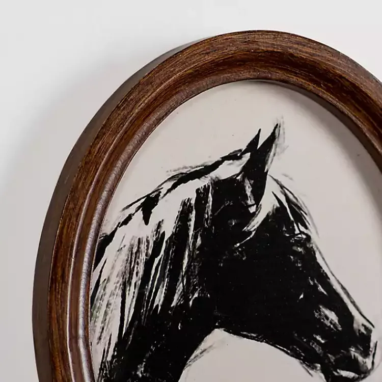 Framed Art-Kirklands Home Oval Horse Portrait Framed Art Prints, Set of 2