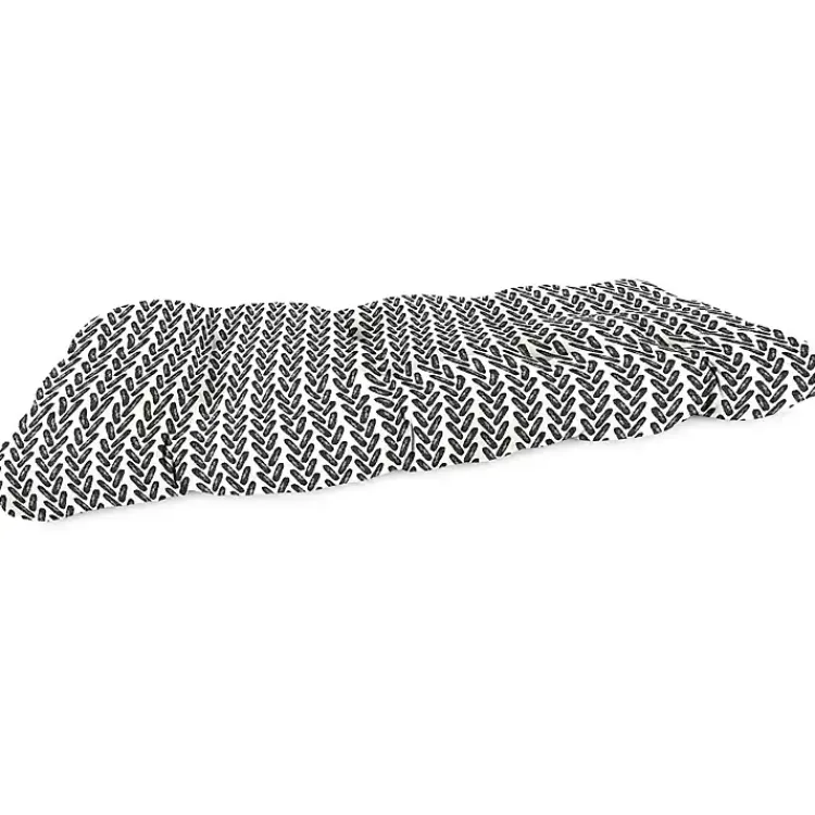 Outdoor Cushions & Pillows-Kirklands Home French Edge Outdoor Wicker Settee Cushion Black