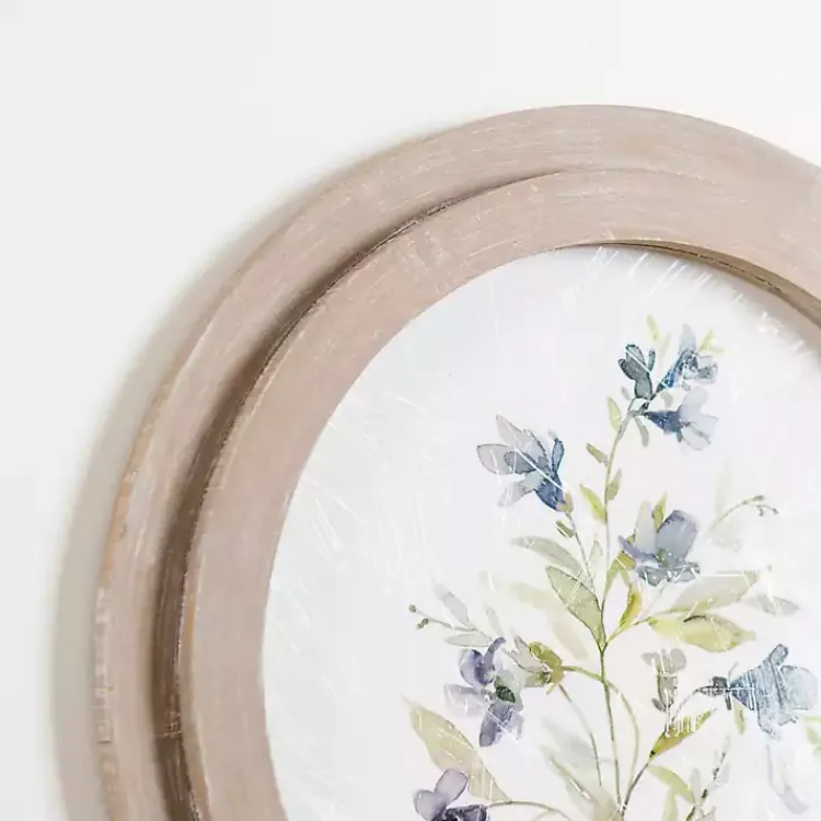 Framed Art-Kirklands Home Round Blue Florals II Framed Art Print