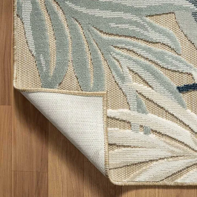 Outdoor Rugs-Kirklands Home Large Print Tropical Leaf Outdoor Area Rug, 5x7