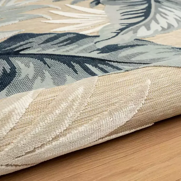 Outdoor Rugs-Kirklands Home Large Print Tropical Leaf Outdoor Area Rug, 5x7