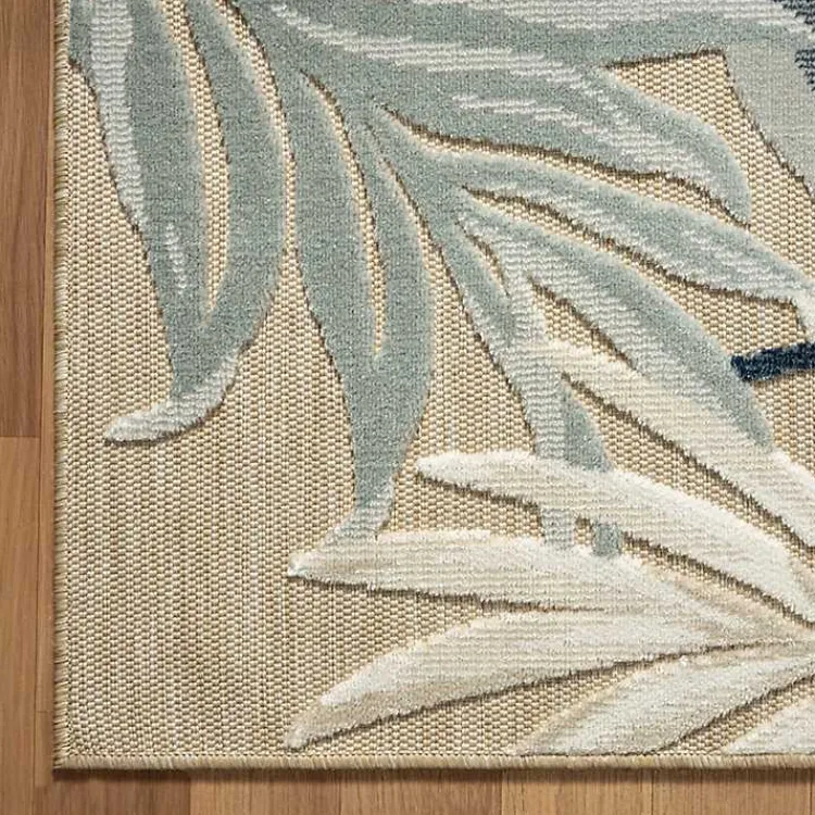Outdoor Rugs-Kirklands Home Large Print Tropical Leaf Outdoor Area Rug, 5x7