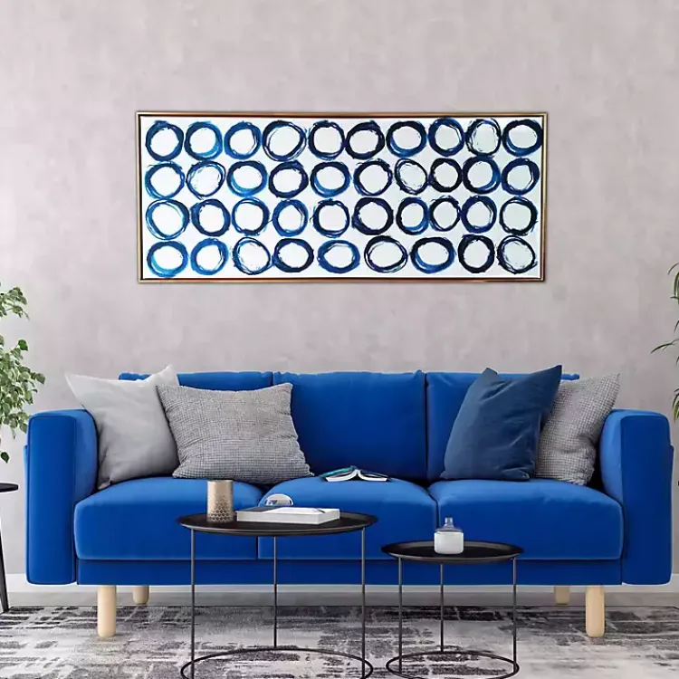 Canvas Art-Kirklands Home Blue Rings Framed Canvas Art Print