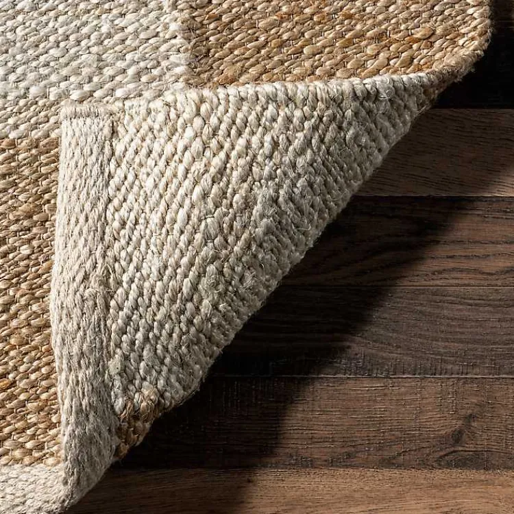 Area Rugs-Kirklands Home Jute Tan Checkered Area Rug, 5x8