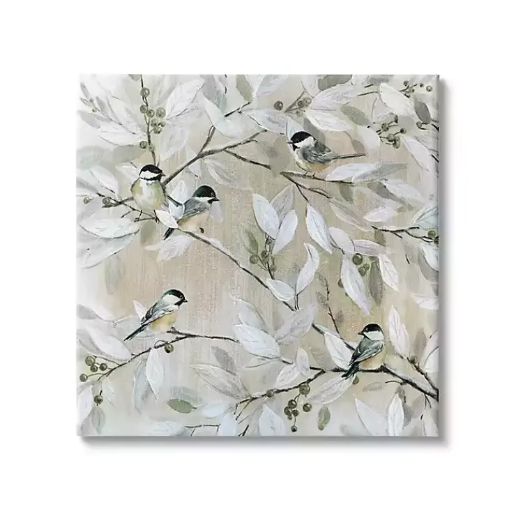 Canvas Art-Kirklands Home Chickadee Birds on Branch Canvas Art Print, 24x24
