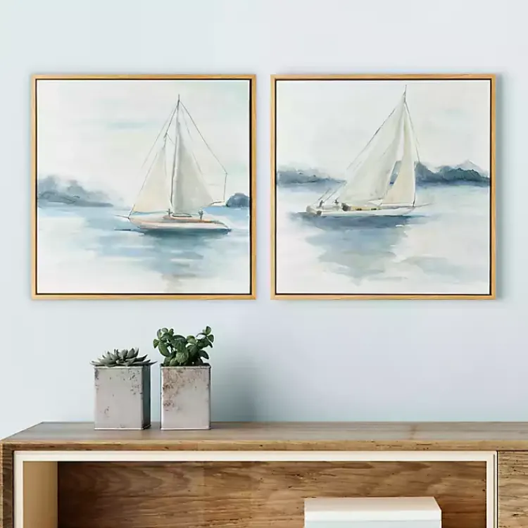 Canvas Art-Kirklands Home Sail from the Coast Framed Canvas Prints, Set of 2