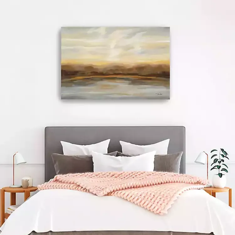 Canvas Art-Kirklands Home Fall Lake Sunset Canvas Art Print, 48x32 in.